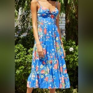Yumi Kim Good Times Blue Floral Midi Dress